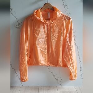 Alo Windbreaker Jacket Womens M Orange Sprinter Nylon